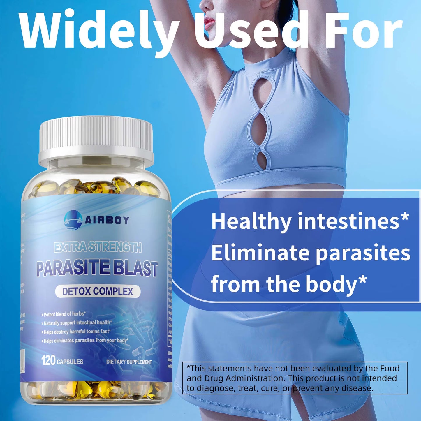 Parasite Blast Detox Complex - Weight Management,Supports Gut Health, Improves Digestion, Metabolism - 120 Capsules
