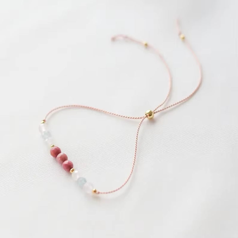 Love Embodies Crystal Bracelet, Attract Love, Self-Love, Rose Quartz, Aquamarine, Moonstone, Rose Pyroxene