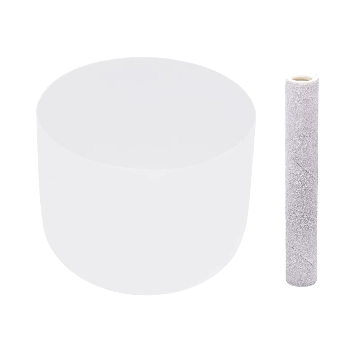 8" F Note Heart Chakra Frosted Quartz Crystal Singing Bowl for Sound Healing Meditate