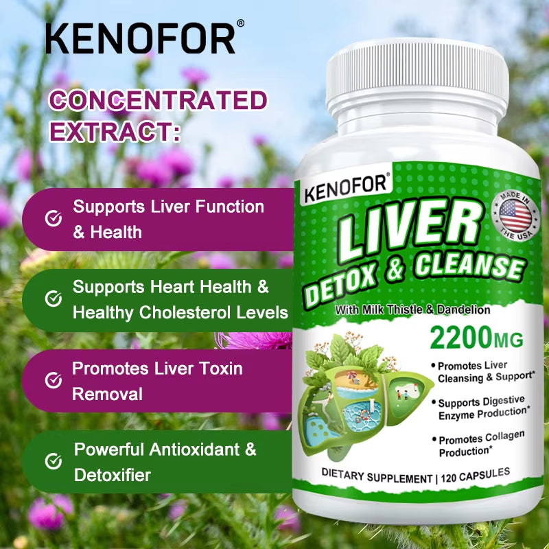 Fatty Liver Cleanse and Liver Detox Supplement - with Turmeric, Milk Thistle and Dandelion for Men Women to Support Liver Health