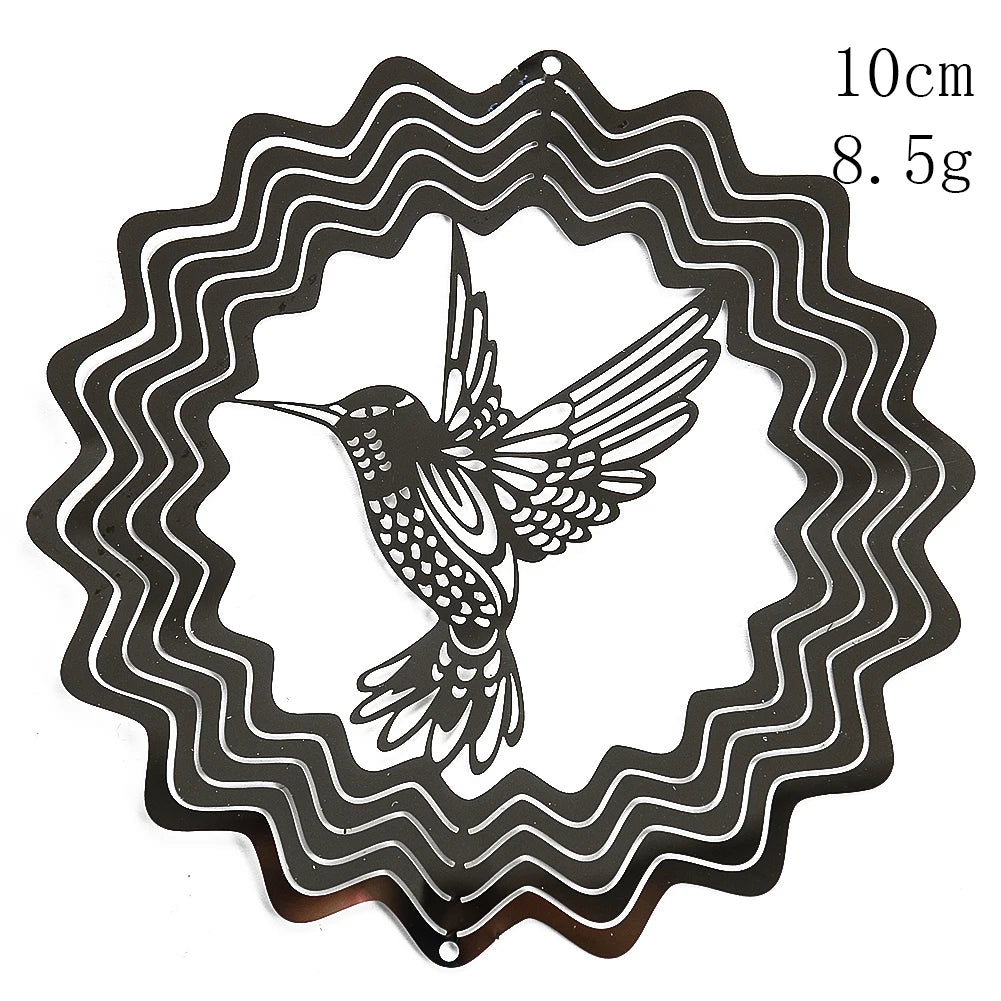 Tree of Life Wind Spinner Catcher 3D Rotating Pendant Flowing-Light Effect Mirror Reflection Design Garden Outdoor Hanging Decor