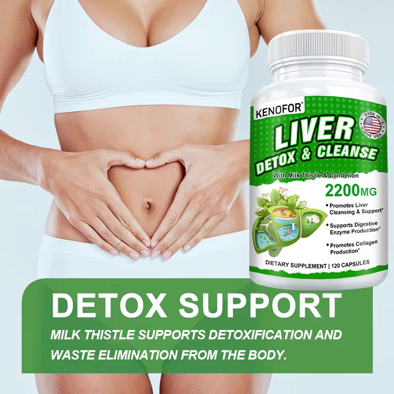 Fatty Liver Cleanse and Liver Detox Supplement - with Turmeric, Milk Thistle and Dandelion for Men Women to Support Liver Health