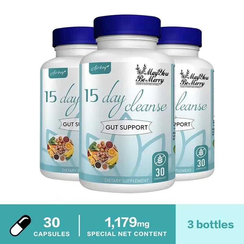 Gut and Colon Cleanse & Detox for Weight Loss-15 Day Quick Cleanser - Capsules Supplement to Flush Toxins&Boost Energy for Adult