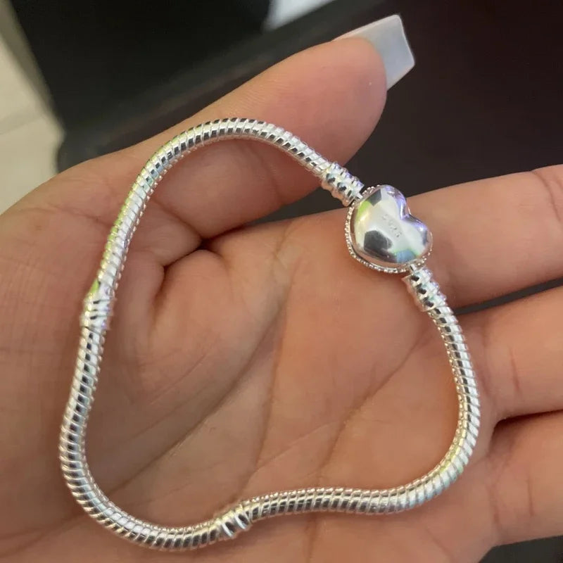 Hot Selling High Quality Authentic 925 Sterling Silver Snake Chain Bracelets Brand Charm Pandor Bracelet for Women Jewelry