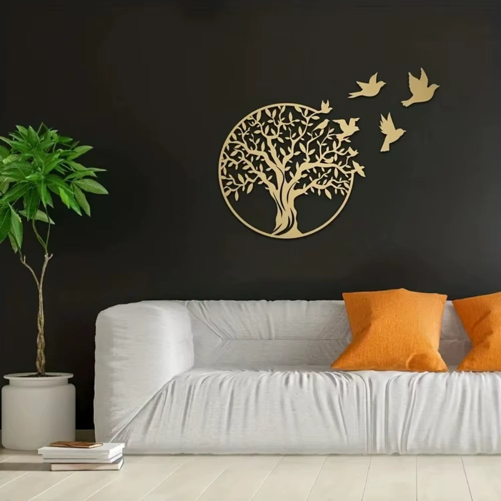 Metal Crafts Wall Art - Tree of Life for Outdoor Courtyard | Elegant Anniversary Gift and Home Decoration Logo