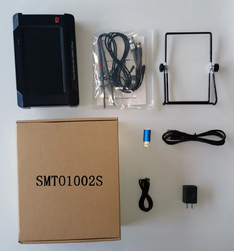 100MHZ Digital Oscilloscope 2 Channel Handheld Touch Panel Oscilloscope Signal Generator English, Russian, Portuguese, Spanish