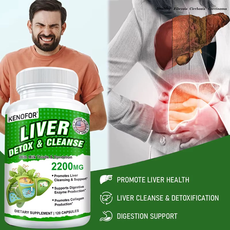 Fatty Liver Cleanse and Liver Detox Supplement - with Turmeric, Milk Thistle and Dandelion for Men Women to Support Liver Health