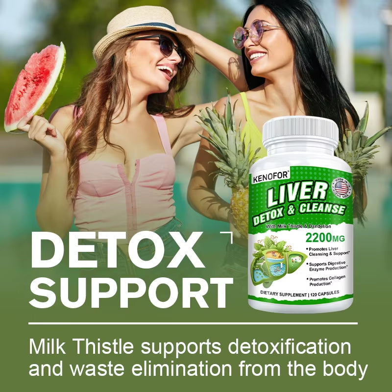 Fatty Liver Cleanse and Liver Detox Supplement - with Turmeric, Milk Thistle and Dandelion for Men Women to Support Liver Health