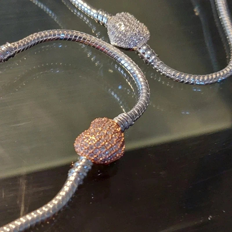 Hot Selling High Quality Authentic 925 Sterling Silver Snake Chain Bracelets Brand Charm Pandor Bracelet for Women Jewelry