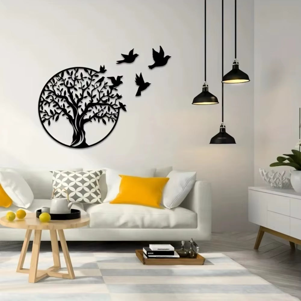 Metal Crafts Wall Art - Tree of Life for Outdoor Courtyard | Elegant Anniversary Gift and Home Decoration Logo