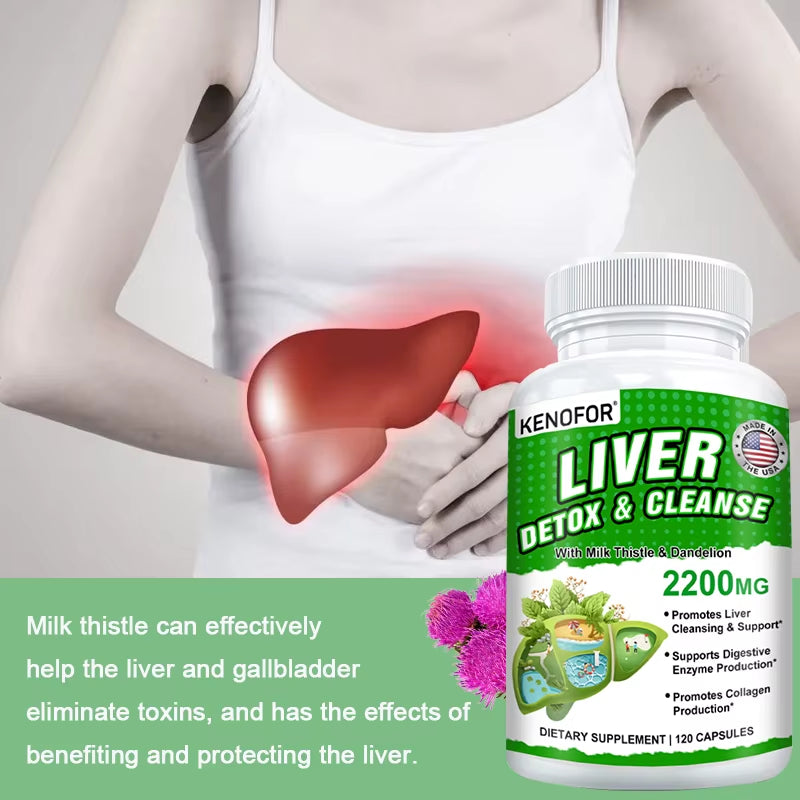 Fatty Liver Cleanse and Liver Detox Supplement - with Turmeric, Milk Thistle and Dandelion for Men Women to Support Liver Health