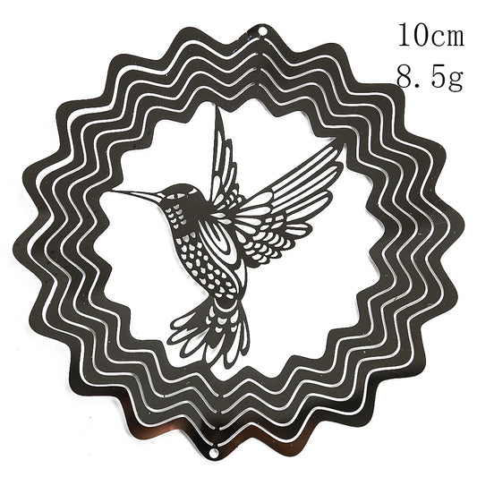 Tree of Life Wind Spinner Catcher 3D Rotating Pendant Flowing-Light Effect Mirror Reflection Design Garden Outdoor Hanging Decor