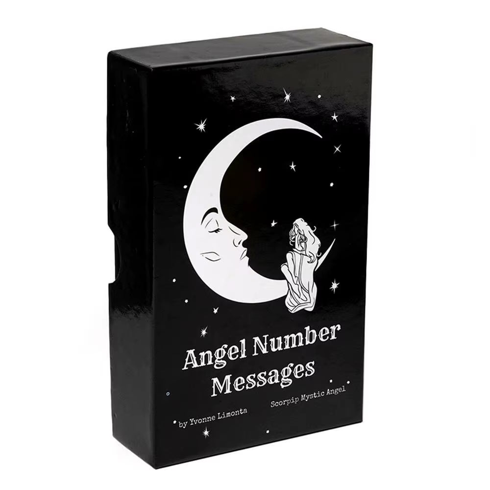 44Pcs Tarot Cards Angel Number Messages Oracle Deck Divination Family Party Board Game for Beginners and Professional Player