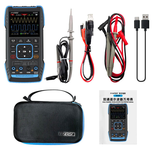 50Mhz Handheld 3 in 1 Dual Channel Automotive Digital Oscilloscope Multimeter Signal Generator 2C53T Upgrade Tools