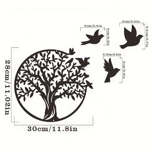 Metal Crafts Wall Art - Tree of Life for Outdoor Courtyard | Elegant Anniversary Gift and Home Decoration Logo