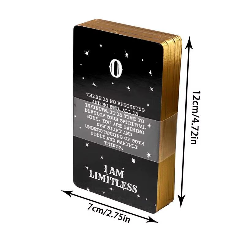 44Pcs Tarot Cards Angel Number Messages Oracle Deck Divination Family Party Board Game for Beginners and Professional Player