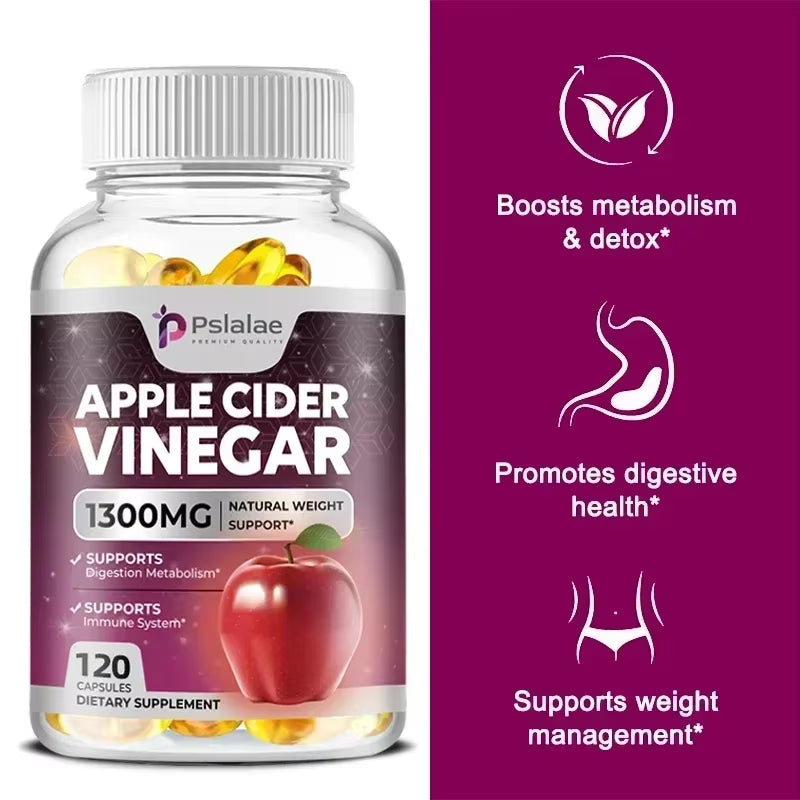 Apple Cider Vinegar Capsules - Detox, Fat Burning, Weight Management, Detox, Appetite Suppressant, Energy Support